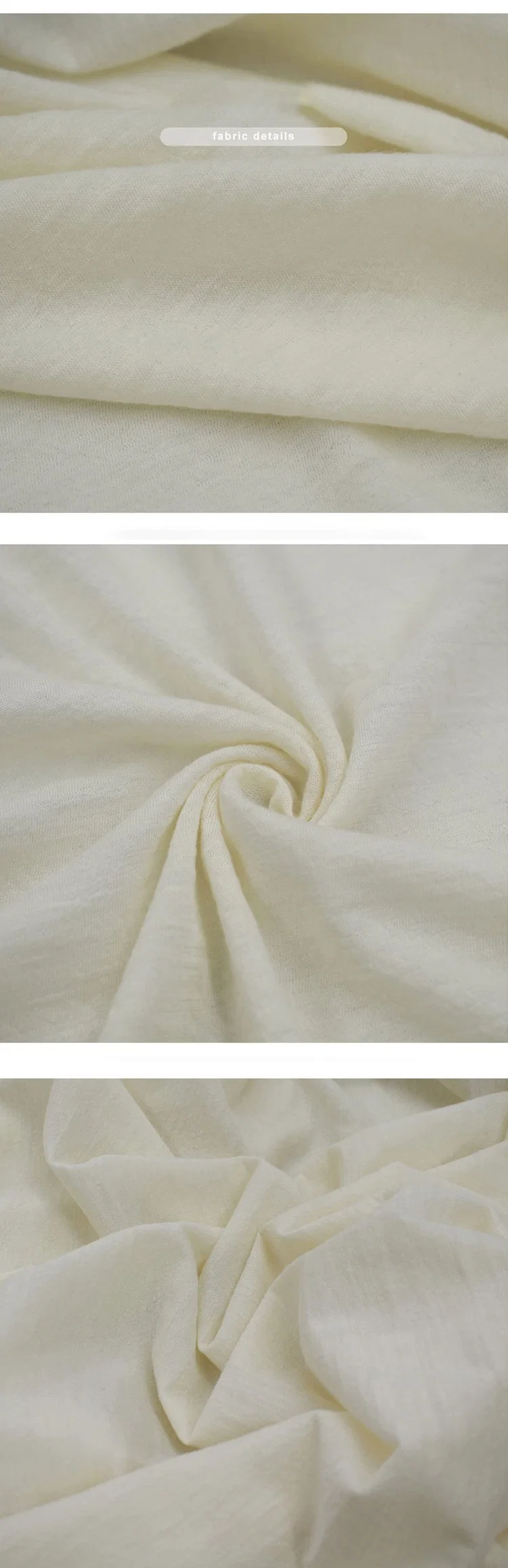 Knitted Jersey Merino Wool High Quality Natural White Single 100% Jersey Fabric for Cloth