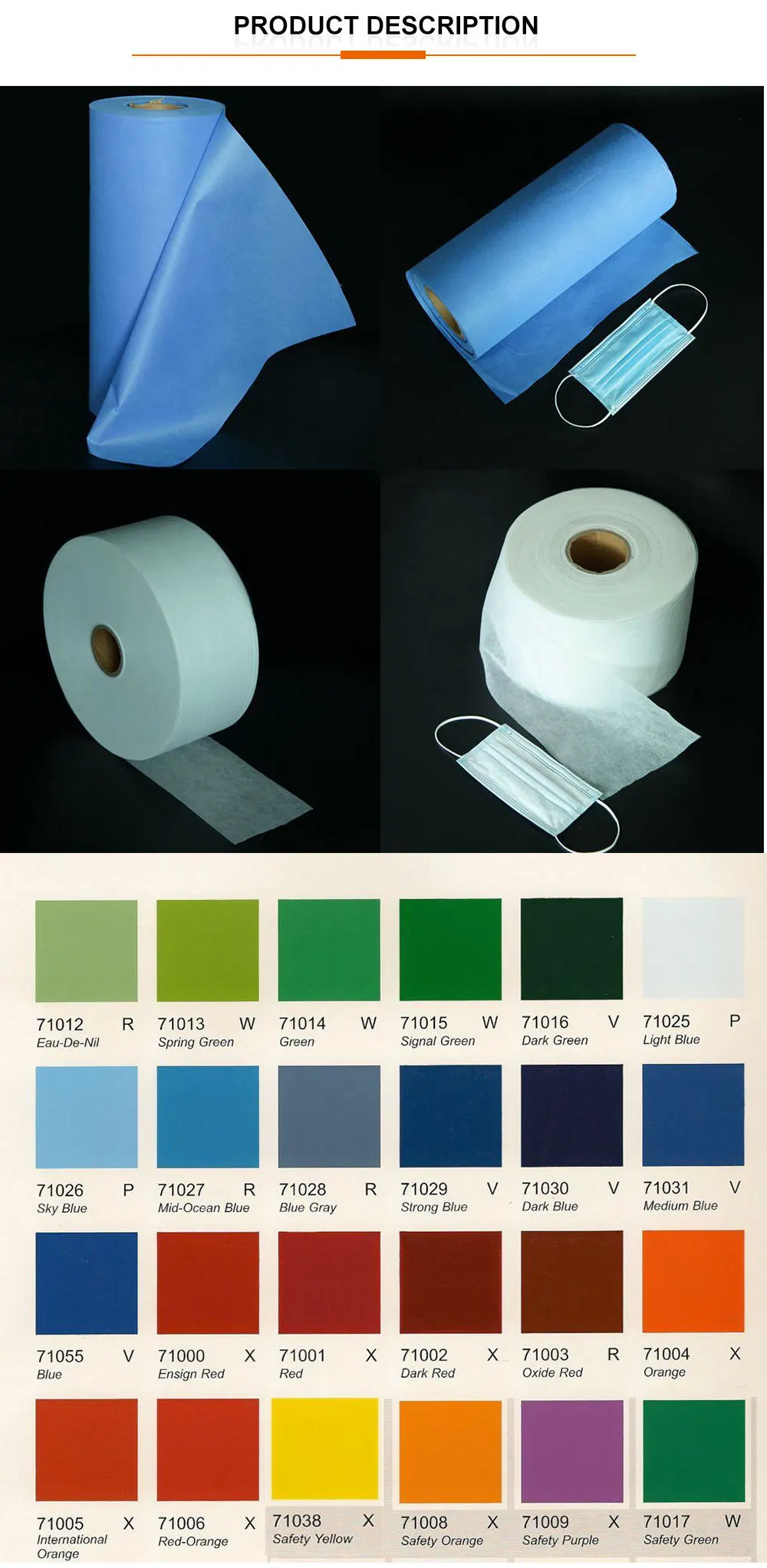 Multipurpose Non Woven Polypropylene Spunbonded SMS Medical Nonwoven Fabric